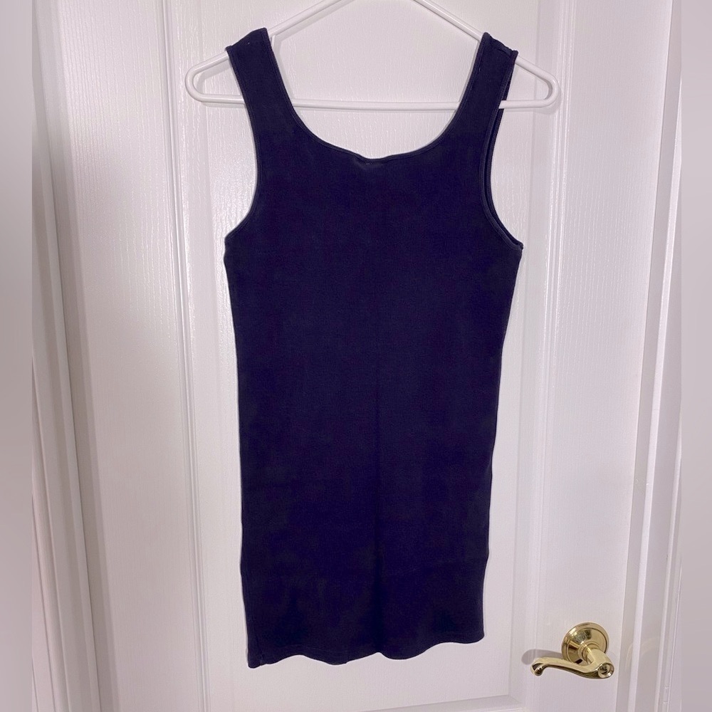 NEW Alternative Apparel Ribbed Knit Tank Top Navy Blue Stretch Cotton XL - Picture 3 of 5